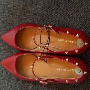 Marc Fisher Red Pointy Toe Flats!